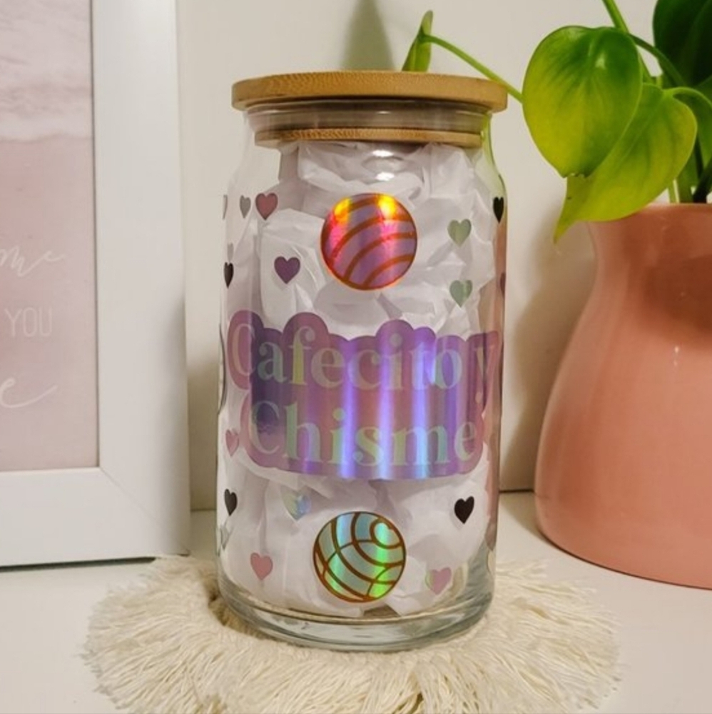 ✨️SOLD✨️ Cafecito y chisme Libbey glass with straw